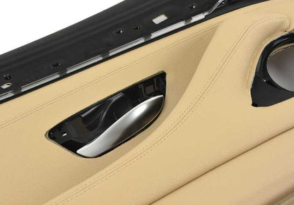 INTERIOR PANEL Front door in beige leather OEM 51417273049 for BMW F10 and F11. Original BMW spare.