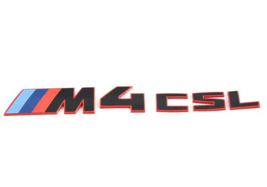 Emblema "M4 CSL" OEM 51148086130 para BMW G82 M4 CSL (2022-2023). Pegatina trasera original para personalizar el maletero con estilo deportivo y auténtico. Pieza original BMW.