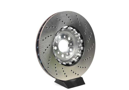 Disco de freno ventilado perforado izquierdo OEM 34107889661 para BMW G87 M2, G80 M3, G81 M3 Touring, G82 M4 Coupé... y más. Original BMW.