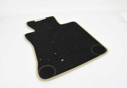 Beige driver side velvet carpet OEM 51479117357 for BMW E63, E63N, E64, E64N. Original bmw mat.