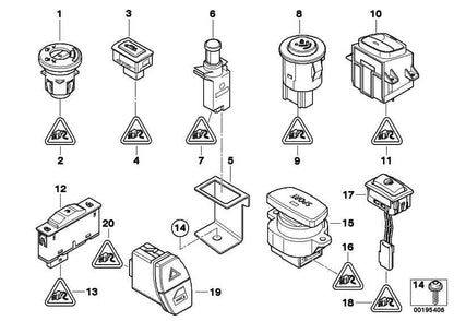 Interruptor De Techo Descapotable Capota Consola Central Para Bmw E93 F12 . Original Recambios