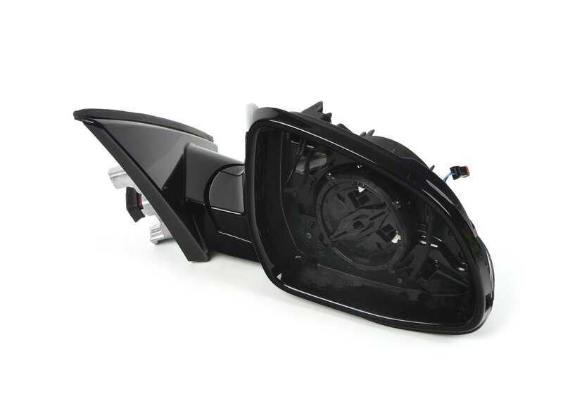 Retrovisor derecho exterior con memoria y acabado negro brillante OEM 51165A30B62 para BMW X6 G06 {xDrive30i, xDrive30d, xDrive40i, 40i, 40d} (producción desde 2023). Original BMW.