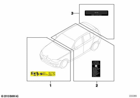 Engine oil information sign for BMW Z4 E85, E86 (OEM 71227833636). Genuine BMW