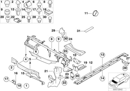 Soporte de unión OEM 51718212199 para BMW Serie 5 E39. Pieza original BMW.