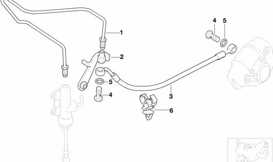 Soporte para tubería de freno trasera OEM 34327651548 para motos BMW F 650 GS, G 650 GS, G 650 GS Sertão. Original BMW Motorrad.