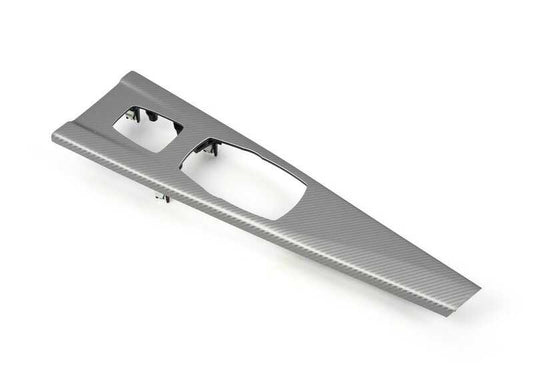 Embellecedor aluminio consola central OEM 51166830580 para BMW F33 {420d, 420i, 425d, 430d, 430i}. Original BMW.