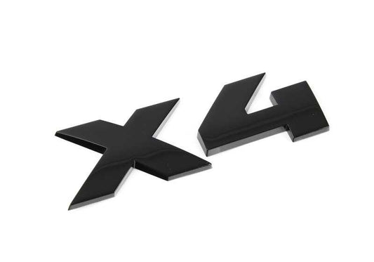 Emblema trasero "X4" en negro brillante OEM 51142472834 para BMW X4 {G02, G02N}. Original BMW.