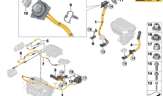 Tuerca hexagonal con brida M6 OEM 07147199293 para BMW F20. Compatible con modelos: 114d, 114i, 116d. Original BMW.