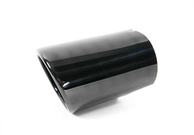 Black chromed exhaust tail embellis OEM 18107503584 for BMW X5 E53 3.0i (M54 motor models from 2000 to 2006). Original BMW.