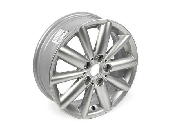 Llanta de aleación Radial Spoke 508 de 16" OEM 36116855117 para MINI F55, F56, F57. Compatible con versiones Cooper, Cooper D y Cooper S. Original MINI. Ideal para renovar o sustituir llanta dañada con diseño original.