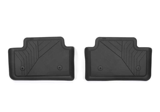 Alfombrillas traseras 3D impermeables OEM 51475A87FF4 para BMW G60 (520d, 520i, 523d, 530e, 530i). Protección interior antideslizante y a medida. Original BMW.