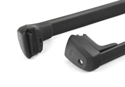 Barras de techo originales OEM 82705A69956 para BMW X3 G45 y Serie 2 G45 (todos los modelos compatibles). Válidas para montar baúl, portaesquís o portabicicletas. Original BMW.