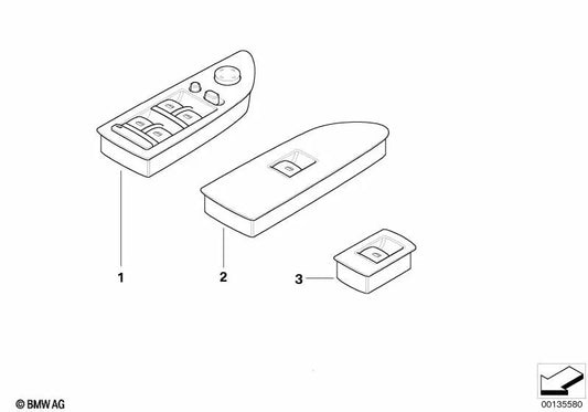 Driver Side Window Switch for BMW E87N (OEM 61319217239). Original BMW