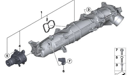 Perfil de admissão OEM 11618507335 para BMW F30, F31, F34, F32, F33, F36, F07, F10, F11, F06, F12, F13, F01, F02, F25, F26, E70, F15, E71, F16. BMW original.