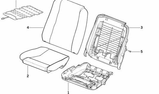 Carcasa de asiento OEM 52101940867 para BMW E31 {840Ci, 840i} Original BMW.