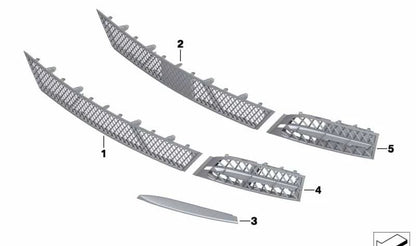 Embellecedor lateral izquierdo OEM 51117172369 para BMW F07 (Serie 5 GT). Pieza original BMW.