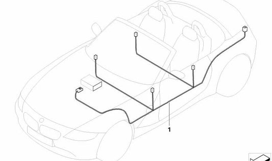 Cableado de audio para sistema Top-HiFi OEM 61126932977 para BMW Z4 E85. Original BMW.