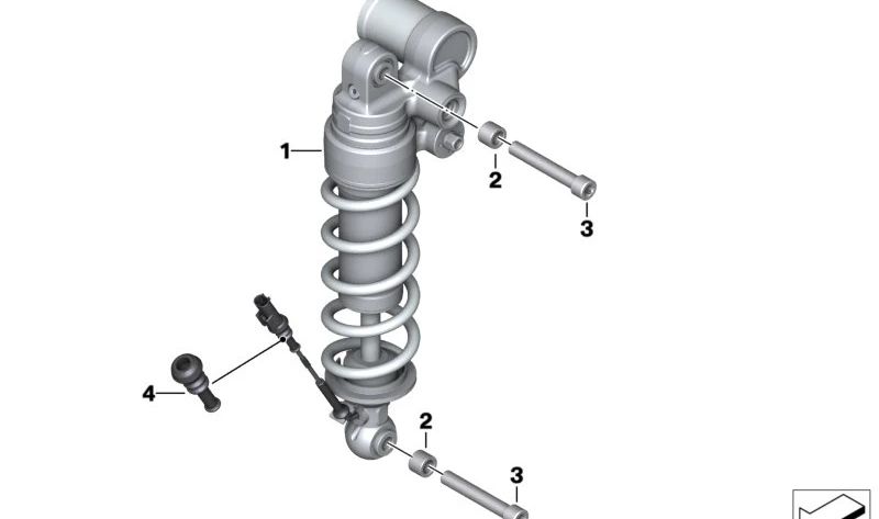 Muelle-amortiguador trasero OEM 33548526071 para motos BMW S 1000 R (K63) 2020-2025. Original BMW Motorrad.