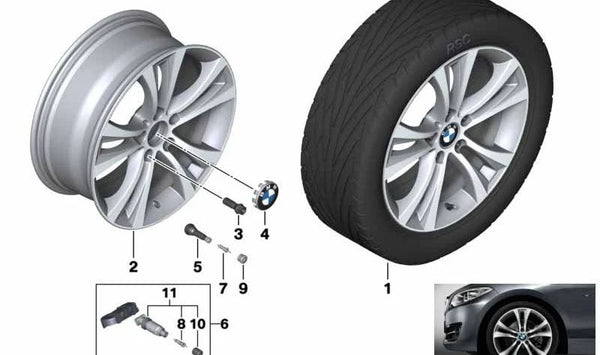 Llantas de aleación ligera 18" jet black OEM 36116890427 para BMW F20, F20N, F21, F21N, F22, F22N, F23, F23N. Original BMW.