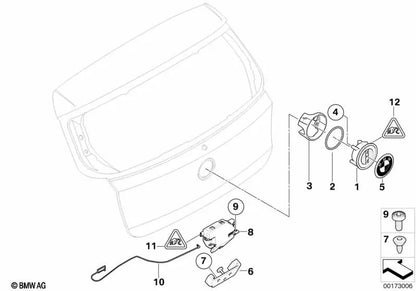 Hintertor für BMW E81, E82, E87, E87N, E88, E90, E90N, E92, E92N (OEM 51247078167). Original BMW