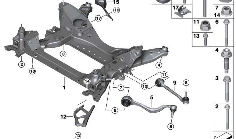 Parafuso Sechsrund para BMW Série 2 F23, F23N, Série 4 F33, F83, X3 F97, G01, X4 F98, G02 (OEM 07147426660). BMW original