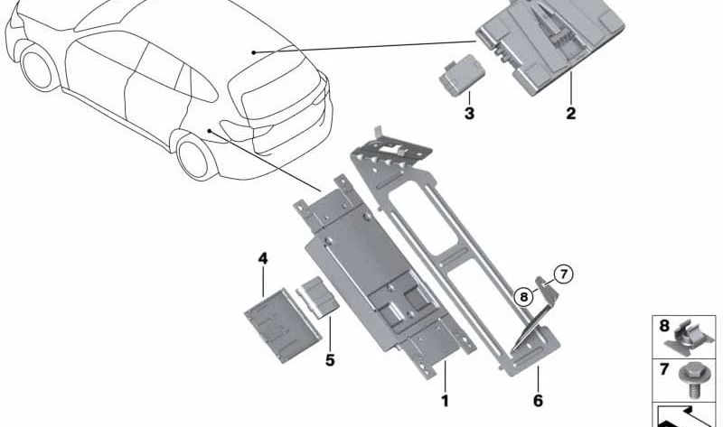 Módulo de comunicación telemática 4G OEM 84105A11FE4 para BMW F40, F52, F44, F45N, G20, G21, F48N, F49N, F39, G01, G02. Original BMW.