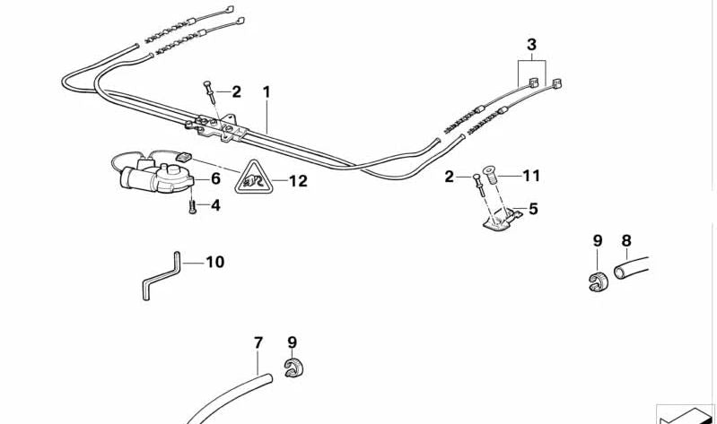 Motor del techo solar eléctrico OEM 67618370823 para BMW E36 {316g, 316i CE11/12/21/22, 316i CG11/12/21/22, 316i CS11}. Original BMW.