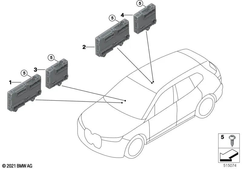 Front door control unit passenger side for BMW i20 (OEM 61355A69A22). Original BMW