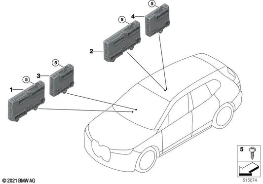 Front door control unit passenger side for BMW i20 (OEM 61355A69A22). Original BMW