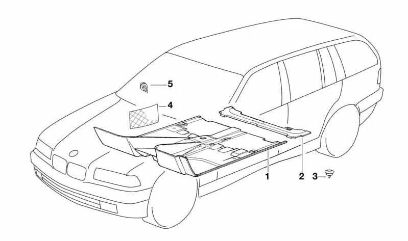 Speichernetz für vordere Boden OEM 51472491097 für BMW E36. Praktisches Accessoire zum Organisieren von Objekten im Auto. Original BMW.