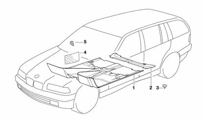 Speichernetz für vordere Boden OEM 51472491097 für BMW E36. Praktisches Accessoire zum Organisieren von Objekten im Auto. Original BMW.