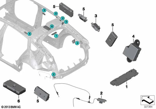 Amplificador de Antena para BMW F07, F07N Serie 5 (OEM 65209276007). Original BMW.