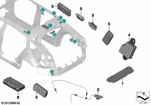 Amplificador de Antena para BMW F07, F07N Serie 5 (OEM 65209276007). Original BMW.