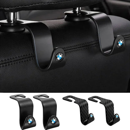 Ganchos portáteis para suporte ao assento da BMW - disponível em preto e carbono