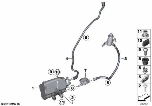 Betriebsentlüftungsleitung for BMW 3 Series F34, F34N (OEM 16137307894). Genuine BMW