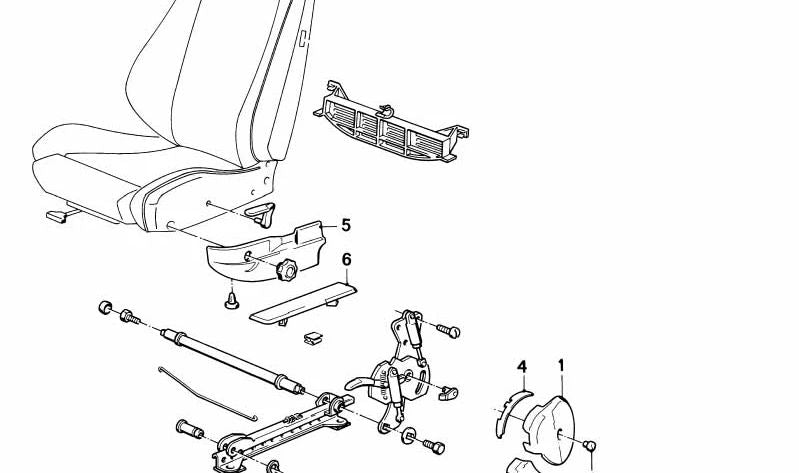 Sliding part for BMW E30, E28, E24, E23 (OEM 52101913999). Genuine BMW.
