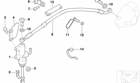 Portamanga de freno trasero OEM 34327676400 para motos BMW R 1150 GS Adventure (R21). Original BMW Motorrad.