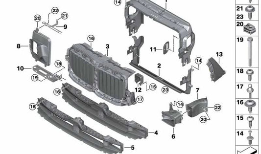 Lower air guide for BMW X7 G07 (OEM 51647459189). Original BMW