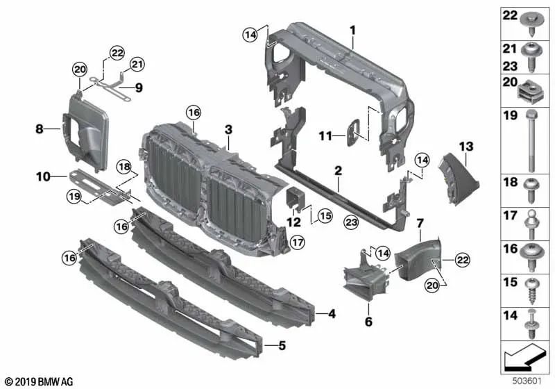 Conducto de aire de freno, paso de rueda derecho para BMW G07, G07N (OEM 51747454030). Original BMW