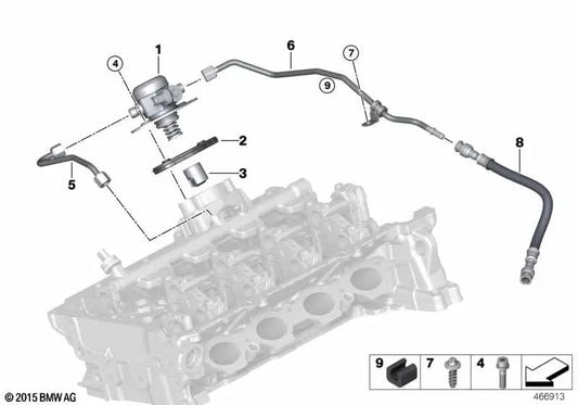 Kraftstoffschlauch für BMW G20, G20N Serie 3 G22, G26 Series 4 (OEM 13539489765). Original BMW.