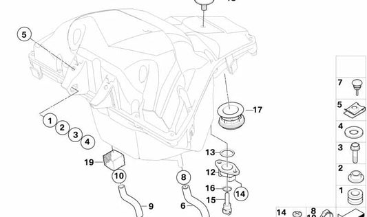 Abrazadera tubo flexible OEM 17117697061 para BMW Motorrad G 650 X (K15) 2006-2009. Original BMW Motorrad.
