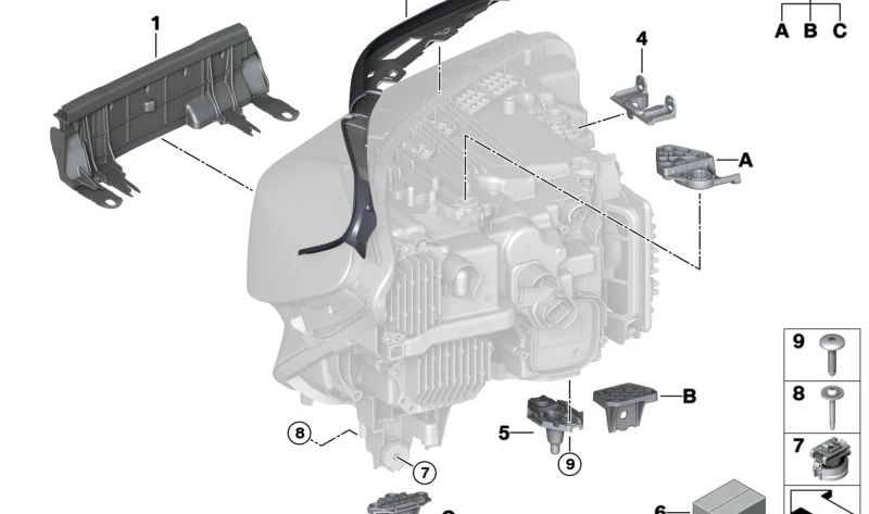 Clipe giratório para BMW Série 5 F90N, G30N, G31N, G38N, Série 6 G32N (OEM 63119879860). BMW original