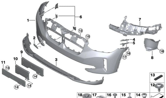 OEM 51138498771 front Compatible with Bev Us/Jap versions. Original BMW piece.