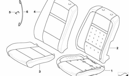 Funda de asiento de cuero beige OEM 52107307008 para BMW X5 E70, E70N. Repuesto original BMW.