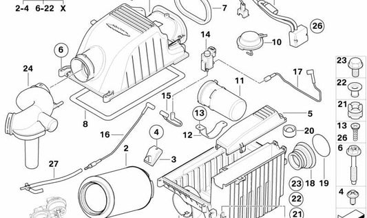 Conducto de depresión OEM 13717558379 para MINI R52 Cooper S, R53 Cooper S y más. Original MINI.