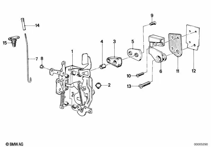 Actionnement VaLilla pour la série BMW 5 E28 (OEM 51211879663). BMW d'origine.