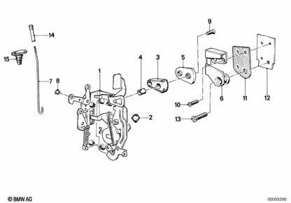 Placa de rosca esquerda para BMW 3 E21 Series, 5 E12 E128, E28, 6 E24 Series, 7 E23 (OEM 51211851493). BMW original