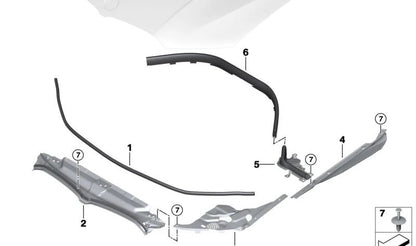 Cubierta izquierda de faro OEM 51767499927 para BMW G20, G21, G28. Original BMW.