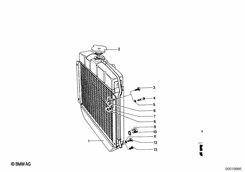 Radiador de refrigerante para BMW E46, F30, F80 (OEM 17111115755). Original BMW