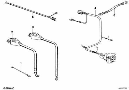Cable de batería positivo para BMW Serie 3 E21, E36 (OEM 12421732447). Original BMW.